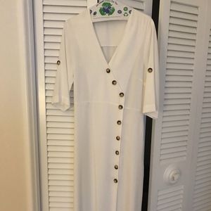 White Ankle Length Dress